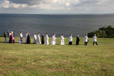 Ponowny pochówek pierwszych chrześcijan na lubińskim klifie (2014 r) 